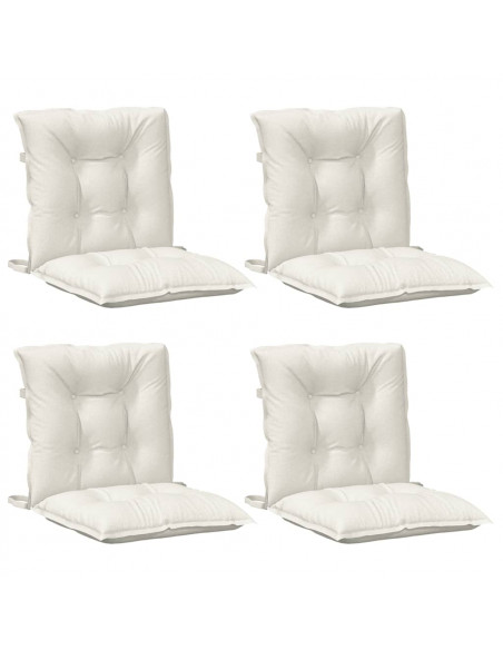 Cuscini Sedia Schiena Bassa 4 pz Crema Mélange 100x50x7 Tessuto
