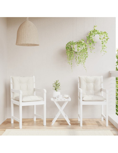 Cuscini Sedia Schiena Bassa 4 pz Crema Mélange 100x50x7 Tessuto