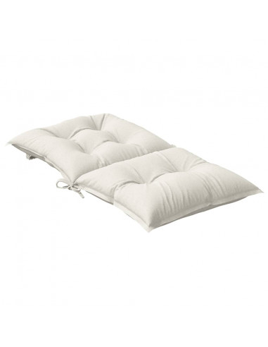 Cuscini Sedia Schiena Bassa 4 pz Crema Mélange 100x50x7 Tessuto