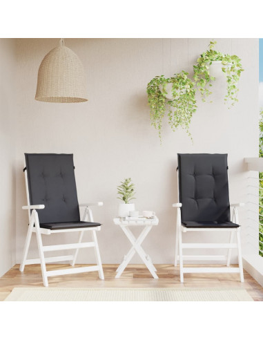 Cuscini Sedia Schiena Alta 2 Antracite Mélange 120x50x4 Tessuto