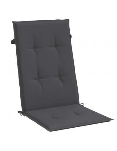 Cuscini Sedia Schiena Alta 2 Antracite Mélange 120x50x4 Tessuto