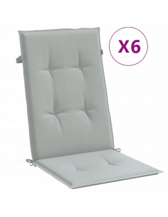 Cuscini Sedia Schiena Alta 6 Grigio Mélange 120x50x4 Tessuto 2