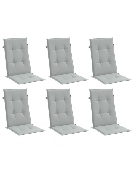 Cuscini Sedia Schiena Alta 6 Grigio Mélange 120x50x4 Tessuto