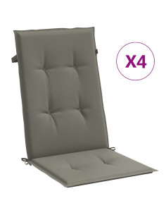 Cuscini Sedia Schiena Alta 4 Grigio Mélange 120x50x4 Tessuto 2