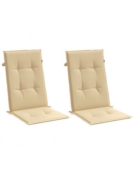 Cuscini Sedia Schiena Alta 2 Beige Mélange 120x50x4 Tessuto