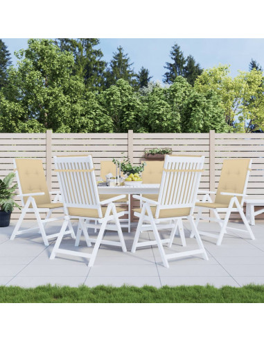 Cuscini Sedia Schiena Alta 6 Beige Mélange 120x50x4 Tessuto