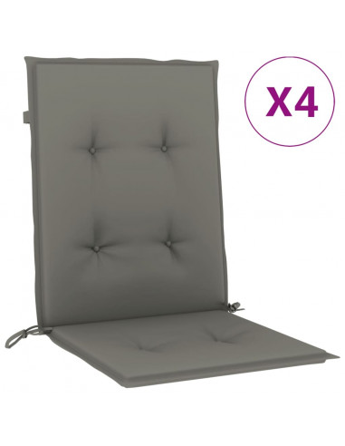 Cuscini Sedia Schiena Bassa 4 pz Grigio Mélange 100x50x4 cm