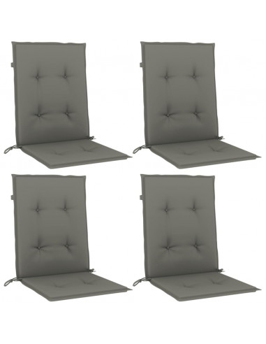 Cuscini Sedia Schiena Bassa 4 pz Grigio Mélange 100x50x4 cm