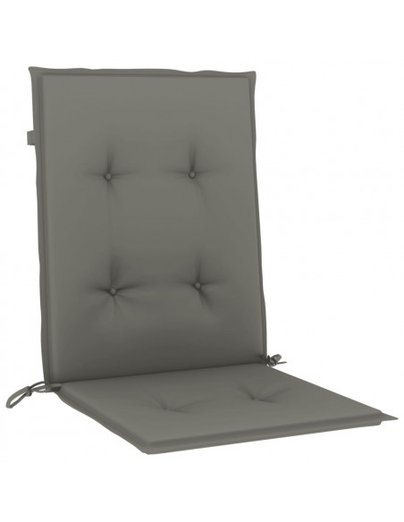 Cuscini Sedia Schiena Bassa 4 pz Grigio Mélange 100x50x4 cm