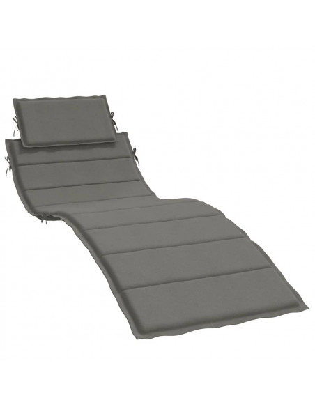 Cuscino per Lettino Prendisole Grigio Scuro Mélange 186x58x4cm
