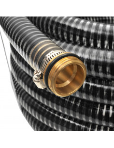 Tubo di Aspirazione con Connettori in Ottone 10 m 25 mm Nero 2