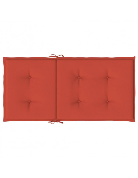 Cuscini Sedia Schiena Bassa 2 pz Rosso Mélange 100x50x4 Tessuto