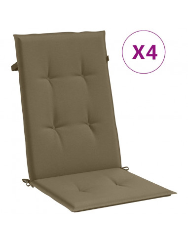 Cuscini Sedia Schiena Alta 4 Tortora Mélange 120x50x4 Tessuto