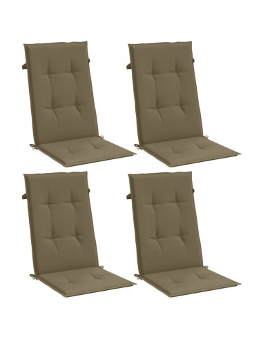 Cuscini Sedia Schiena Alta 4 Tortora Mélange 120x50x4 Tessuto