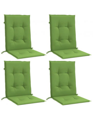 Cuscini Sedia Schiena Bassa 4 pz Verde Mélange 100x50x4 Tessuto