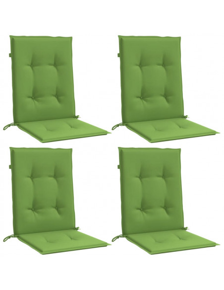 Cuscini Sedia Schiena Bassa 4 pz Verde Mélange 100x50x4 Tessuto