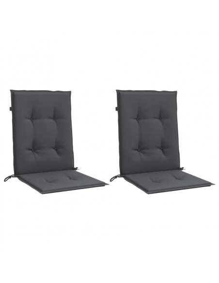 Cuscini Sedia Schiena Bassa 2 pz Antracite Mélange 100x50x4 cm