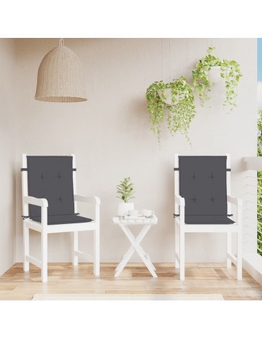 Cuscini Sedia Schiena Bassa 2 pz Antracite Mélange 100x50x4 cm