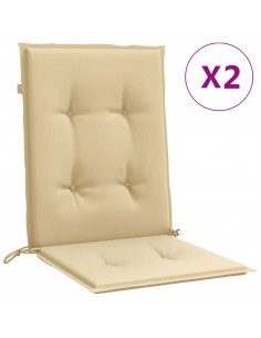 Cuscini Sedia Schiena Bassa 2 pz Beige Mélange 100x50x4 Tessuto 2