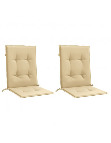 Cuscini Sedia Schiena Bassa 2 pz Beige Mélange 100x50x4 Tessuto