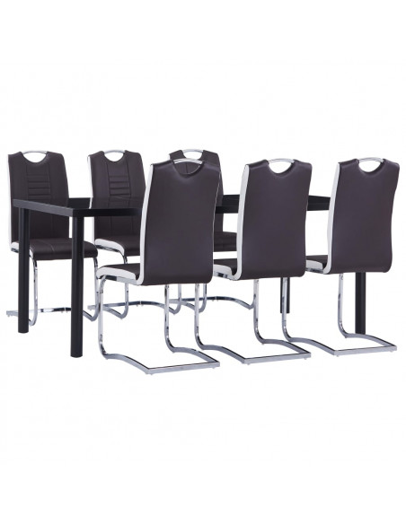 Set Sala da Pranzo 7 pz in Similpelle Marrone