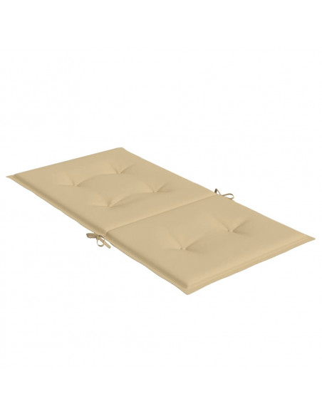 Cuscini Sedia Schiena Bassa 2 pz Beige Mélange 100x50x4 Tessuto