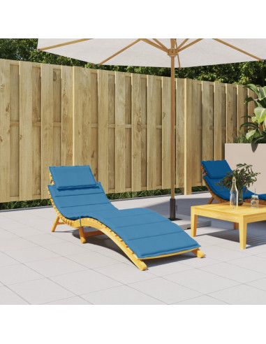 Cuscino per Lettino Prendisole Blu Mélange 186x58x4cm Tessuto