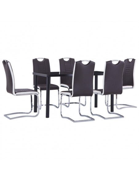 Set Sala da Pranzo 7 pz in Similpelle Marrone