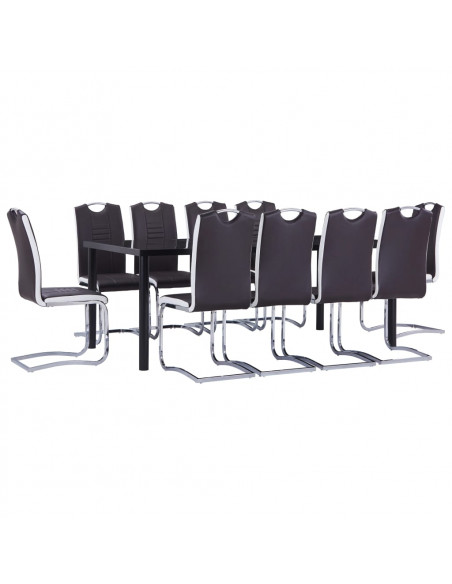 Set Sala da Pranzo 11 pz in Similpelle Marrone