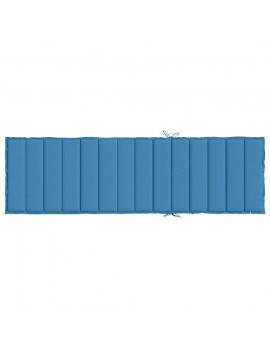 Cuscino per Lettino Prendisole Blu Mélange 200x60x4 cm Tessuto