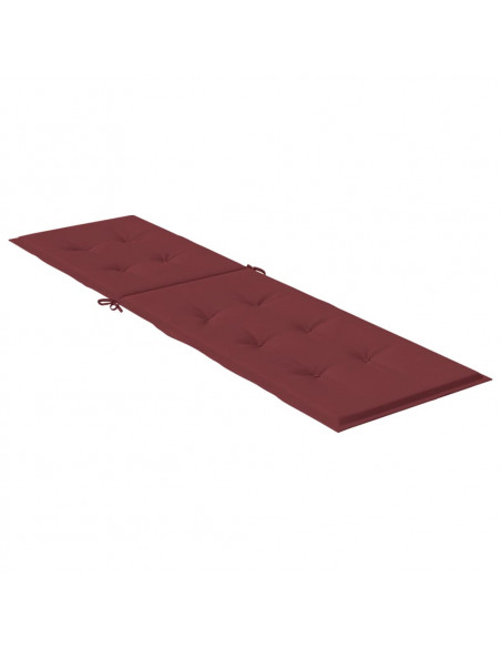 Cuscino per Sdraio Rosso Vino Mélange (75+105)x50x3 Tessuto