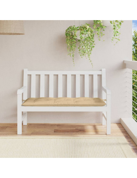 Cuscino per Panca da Giardino Beige Mélange 120x50x7cm Tessuto