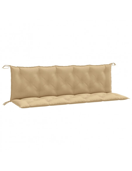 Cuscini Panca Giardino 2pz Beige Mélange 180x50x7 cm Tessuto