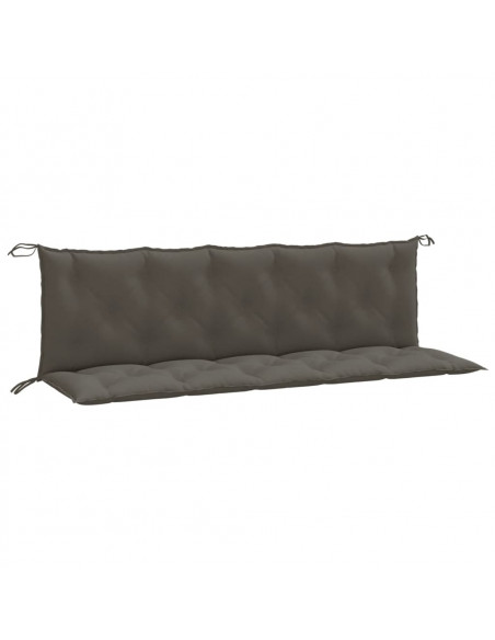 Cuscini Panca Giardino 2pz Grigio Scuro Mélange 180x50x7 cm