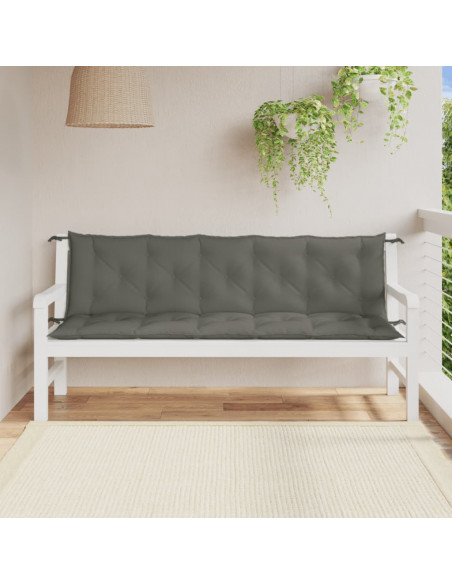 Cuscini Panca Giardino 2pz Grigio Scuro Mélange 180x50x7 cm