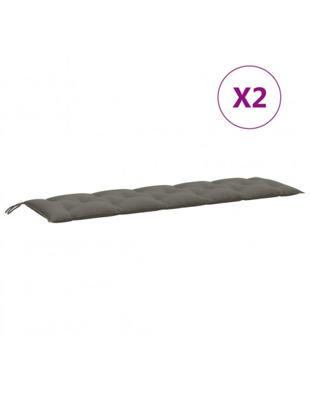 Cuscini Panca Giardino 2pz Grigio Scuro Mélange 180x50x7 cm