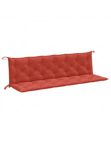 Cuscini Panca Giardino 2pz Rosso Mélange 200x50x7 cm Tessuto
