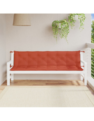 Cuscini Panca Giardino 2pz Rosso Mélange 200x50x7 cm Tessuto