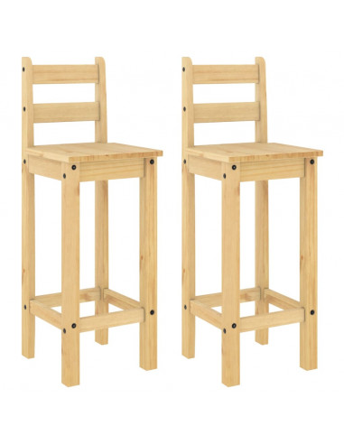 Sedie da Bar 2 pz in Legno Massello di Pino