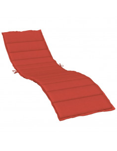 Cuscino per Lettino Prendisole Rosso Mélange 200x70x4cm Tessuto 2