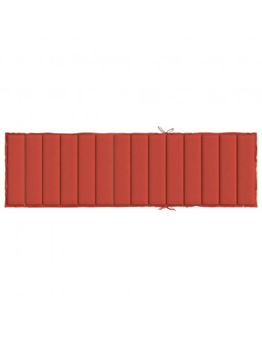 Cuscino per Lettino Prendisole Rosso Mélange 200x70x4cm Tessuto