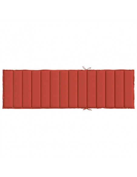 Cuscino per Lettino Prendisole Rosso Mélange 200x70x4cm Tessuto