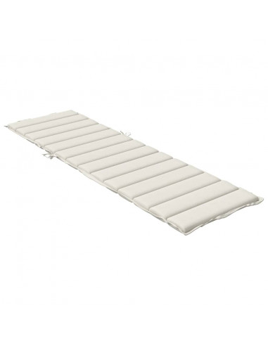 Lettino Prendisole con Cuscino Crema Mélange 200x60x4cm Tessuto