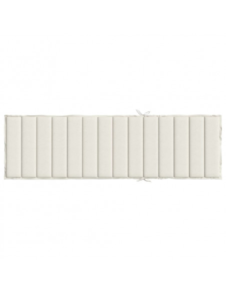 Lettino Prendisole con Cuscino Crema Mélange 200x60x4cm Tessuto