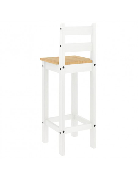 Set da Bar 3 pz Bianco in Legno Massello di Pino