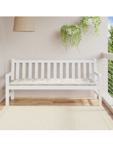 Cuscino Panca da Giardino Crema Mélange 180x50x7 cm in Tessuto