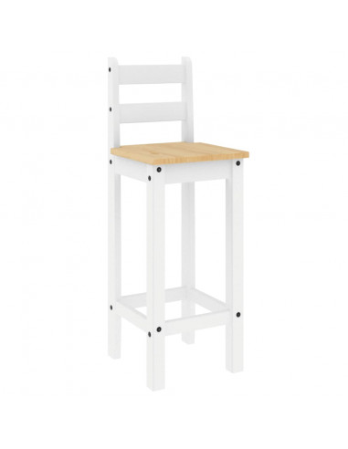 Sedie da Bar 2 pz Bianche in Legno Massello di Pino