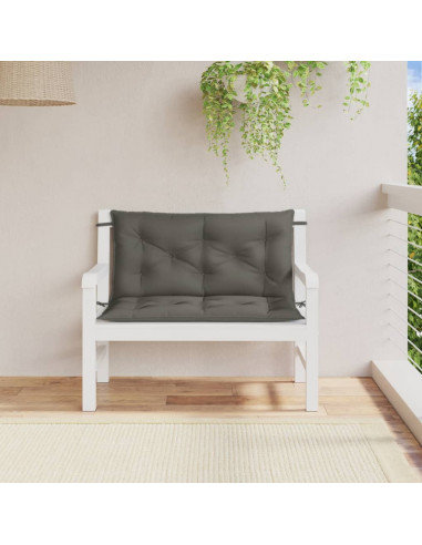 Cuscini Panca Giardino 2pz Grigio Scuro Mélange 100x50x7 cm