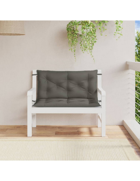 Cuscini Panca Giardino 2pz Grigio Scuro Mélange 100x50x7 cm