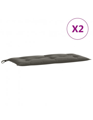 Cuscini Panca Giardino 2pz Grigio Scuro Mélange 100x50x7 cm